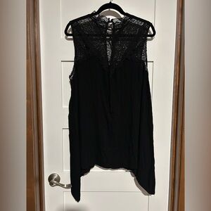 Torrid Black Lace Inset Tank Tunic Size 1X New with tag
